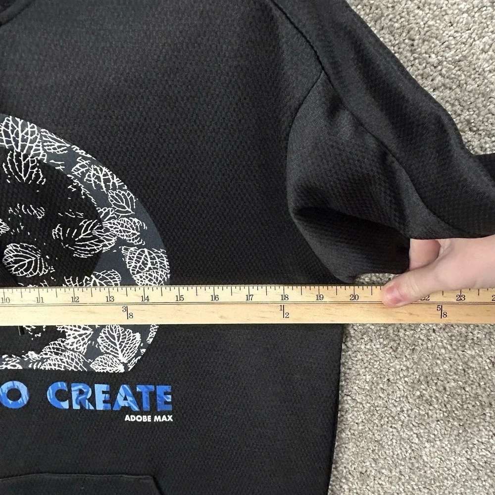 Adidas Mens Small Climawarm Adobe MAX‎ Here To Create Graphic Hoodie Black